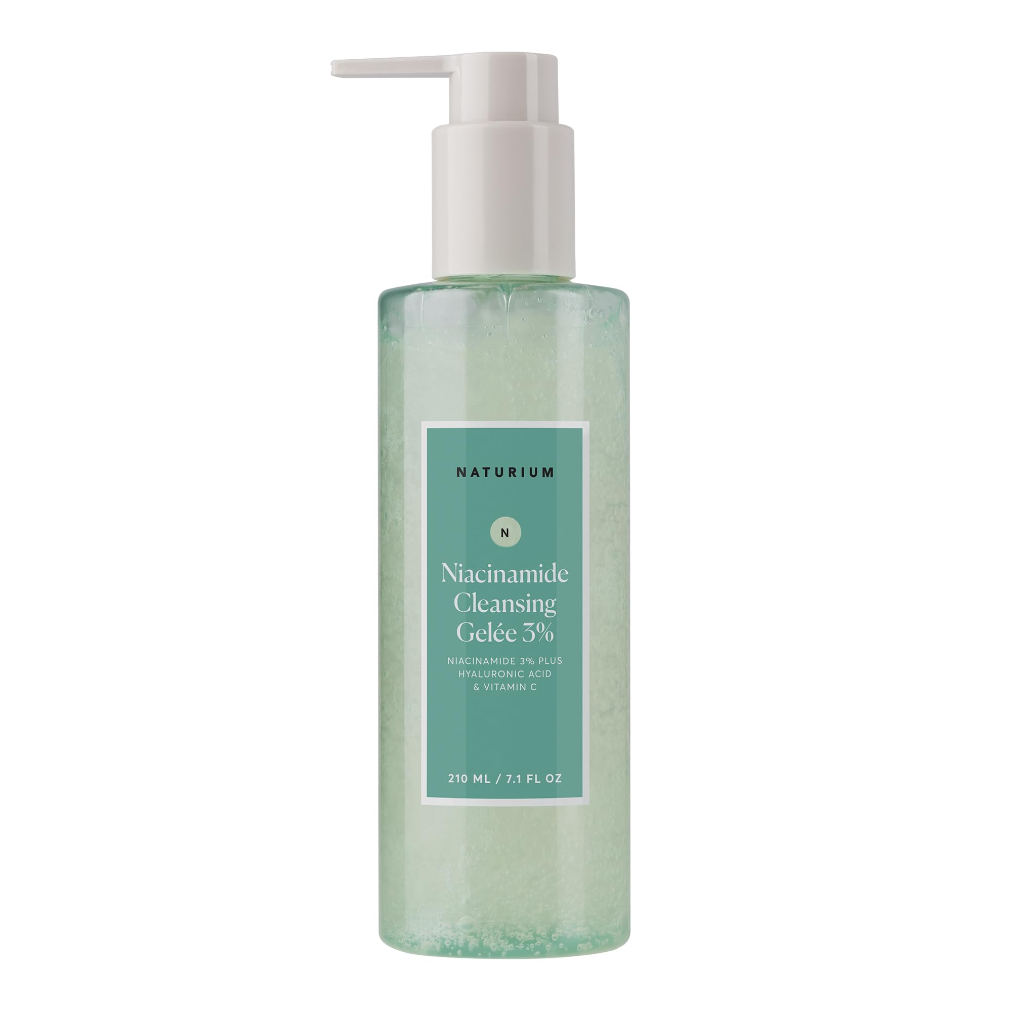 Naturium Niacinamide Cleansing Gelée 3% Plus Hyaluronic Acid & Vitamin C, Gentle & Smoothing Face Wash, 7.1 oz
