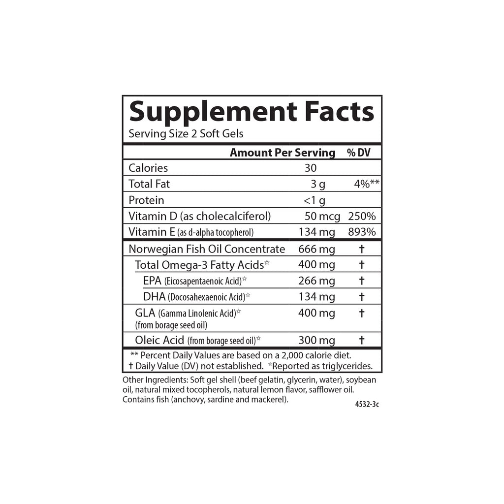 Carlson Inflammation Balance, with D3, From Norway, 180 Softgels