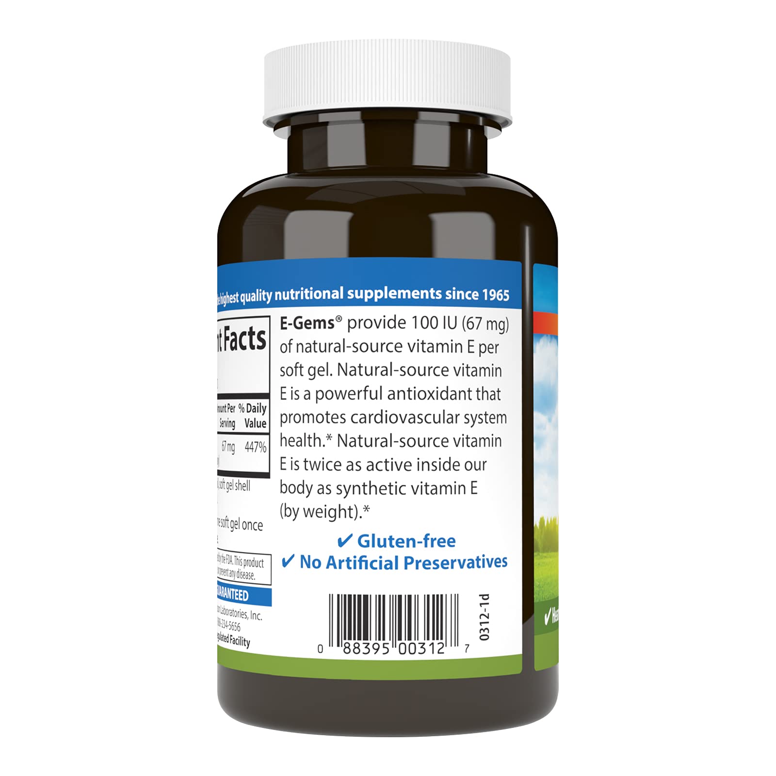 Carlson E-Gems, 100 IU (67 mg), Natural-Source Vitamin E, 250 Soft Gels