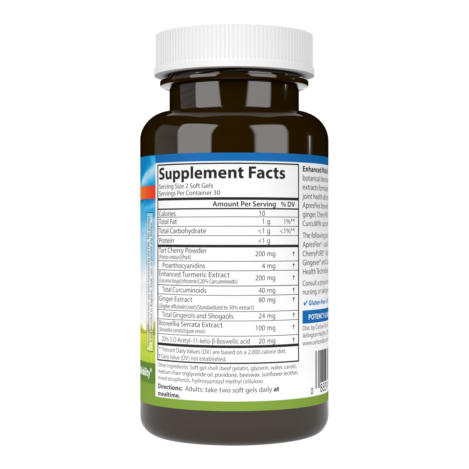 Carlson Enhanced Mobility, Botanical Joint Support, Boswellia, 60 Softgels