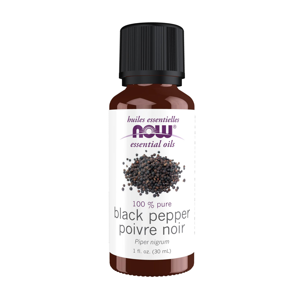 NOW Essential Oils, Black Pepper Oil, Undiluted, Steam Distilled, 1 fl. oz
