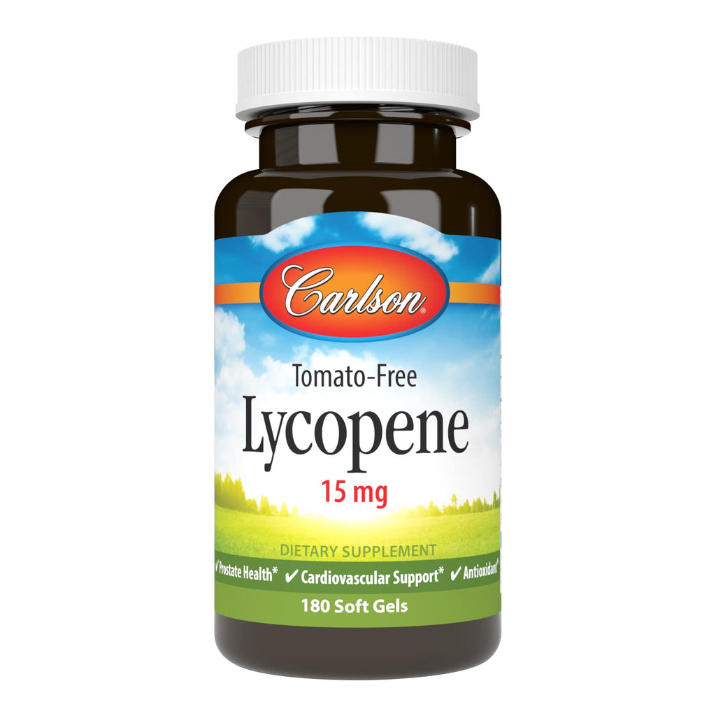 Carlson Lycopene, 15 mg, Tomato-Free, Prostate Health, 180 Softgels