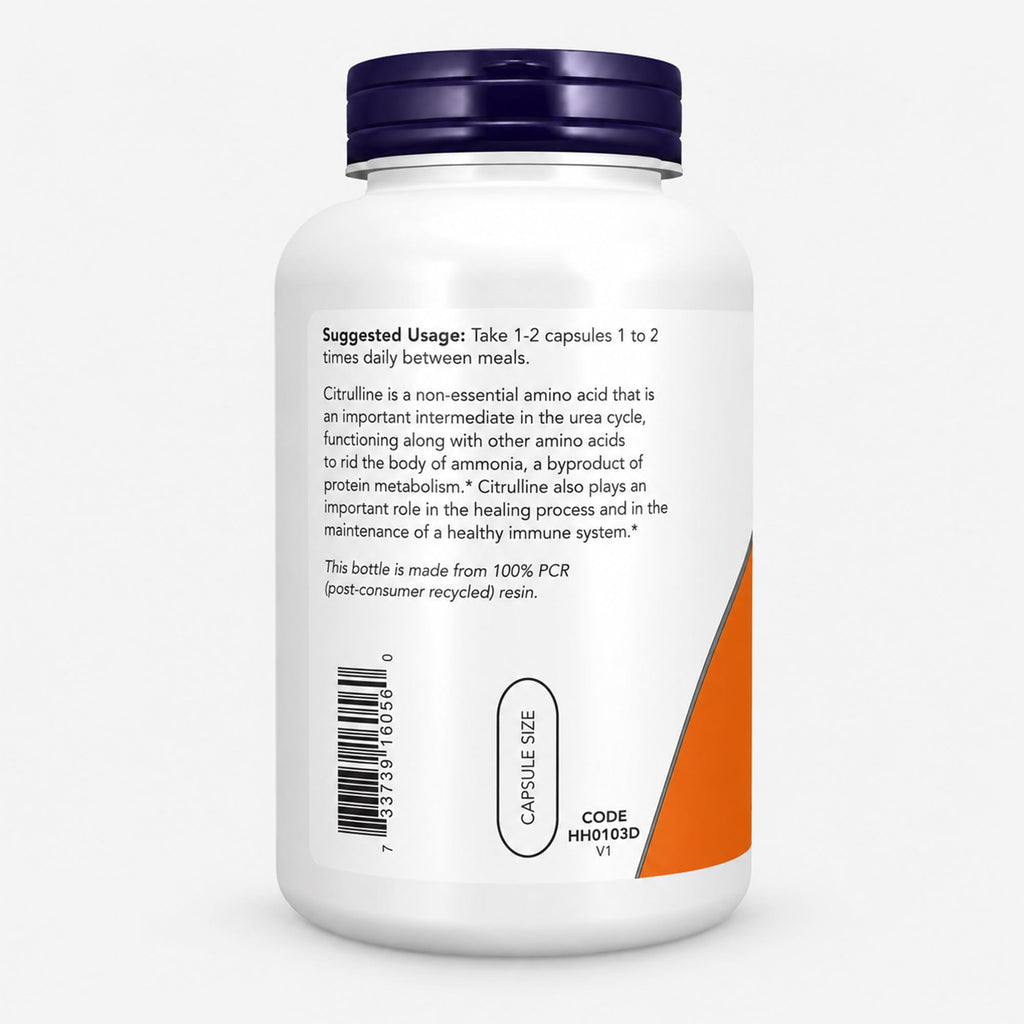 NOW Foods Supplements, L-Citrulline 750 mg, Amino Acid, 240 Veg Capsules