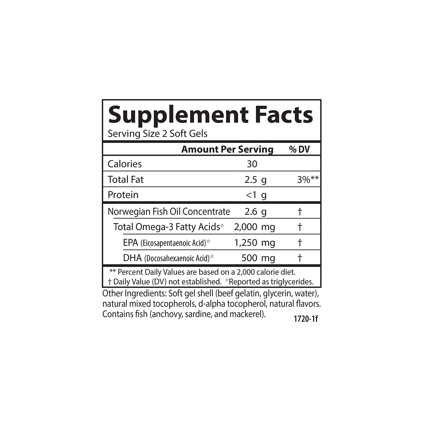 Carlson - Maximum Omega 2000, 2000 mg Omega-3 Fatty Acids Including EPA and DHA, Wild-Caught, Norwegian Fish Oil Supplement, Sustainably Sourced Fish Oil Capsules, Lemon, 60 Softgels