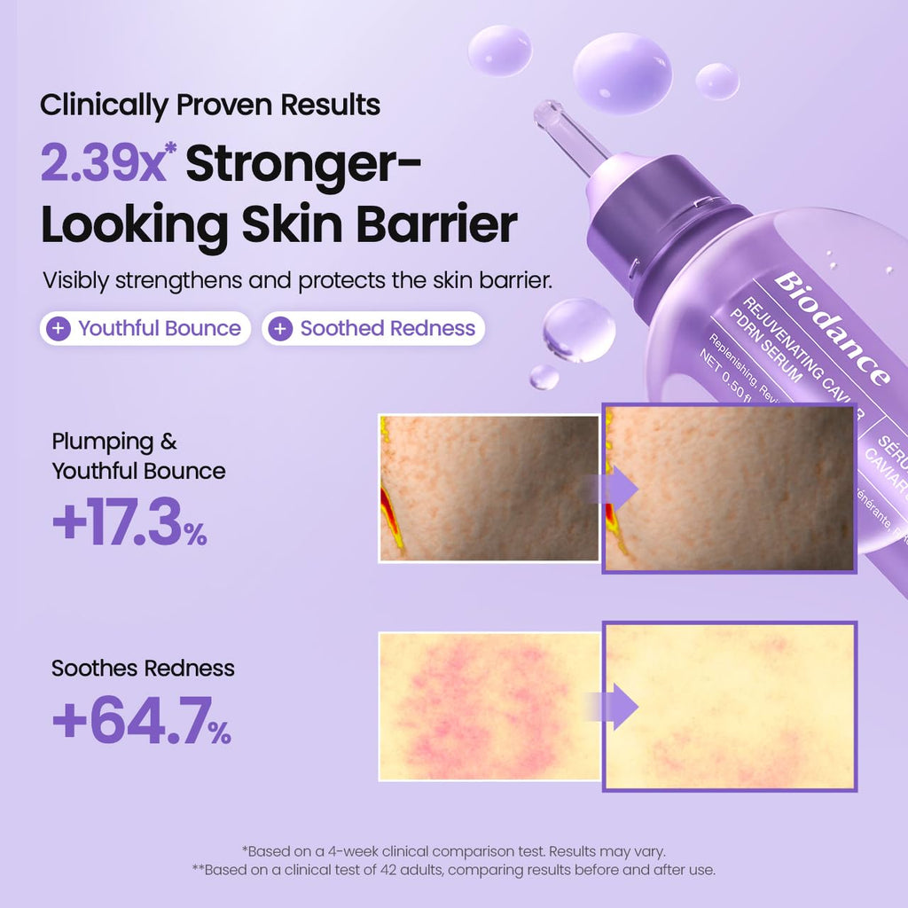 BIODANCE Caviar PDRN Serum, Hydrating, Nourishing Facial Serum with Salmon DNA PDRN, Caviar for Elasticity, Barrier Care, Travel Essentials & Self Care Gifts for Women, Korean Skin Care | 0.50 fl.oz