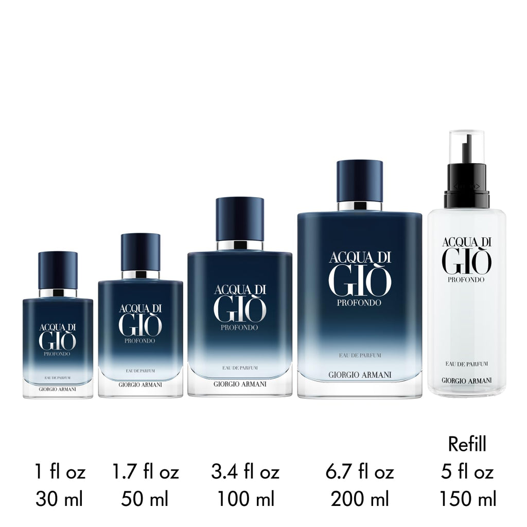 Armani beauty – Acqua di Giò Profondo – Eau de Parfum – Cologne for Men – Fresh & Aromatic Men’s Fragrance – Mandarin, Lavender, Cedarwood Notes - 1.0 Fl Oz
