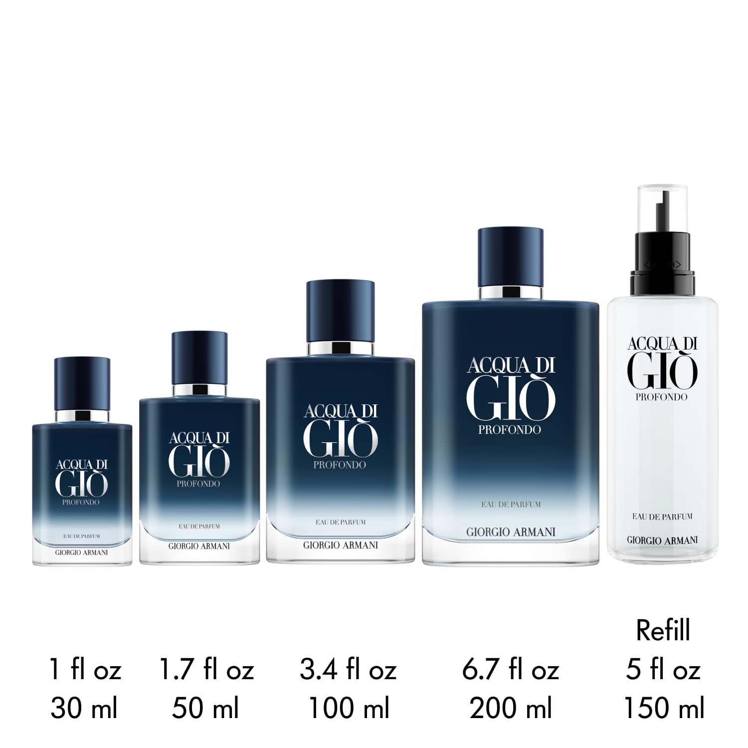 Armani Beauty – Acqua di Giò Profondo – Eau de Parfum – Cologne for Men – Fresh & Aromatic Men’s Fragrance – Mandarin, Lavender, Cedarwood Notes - 3.3 Fl Oz