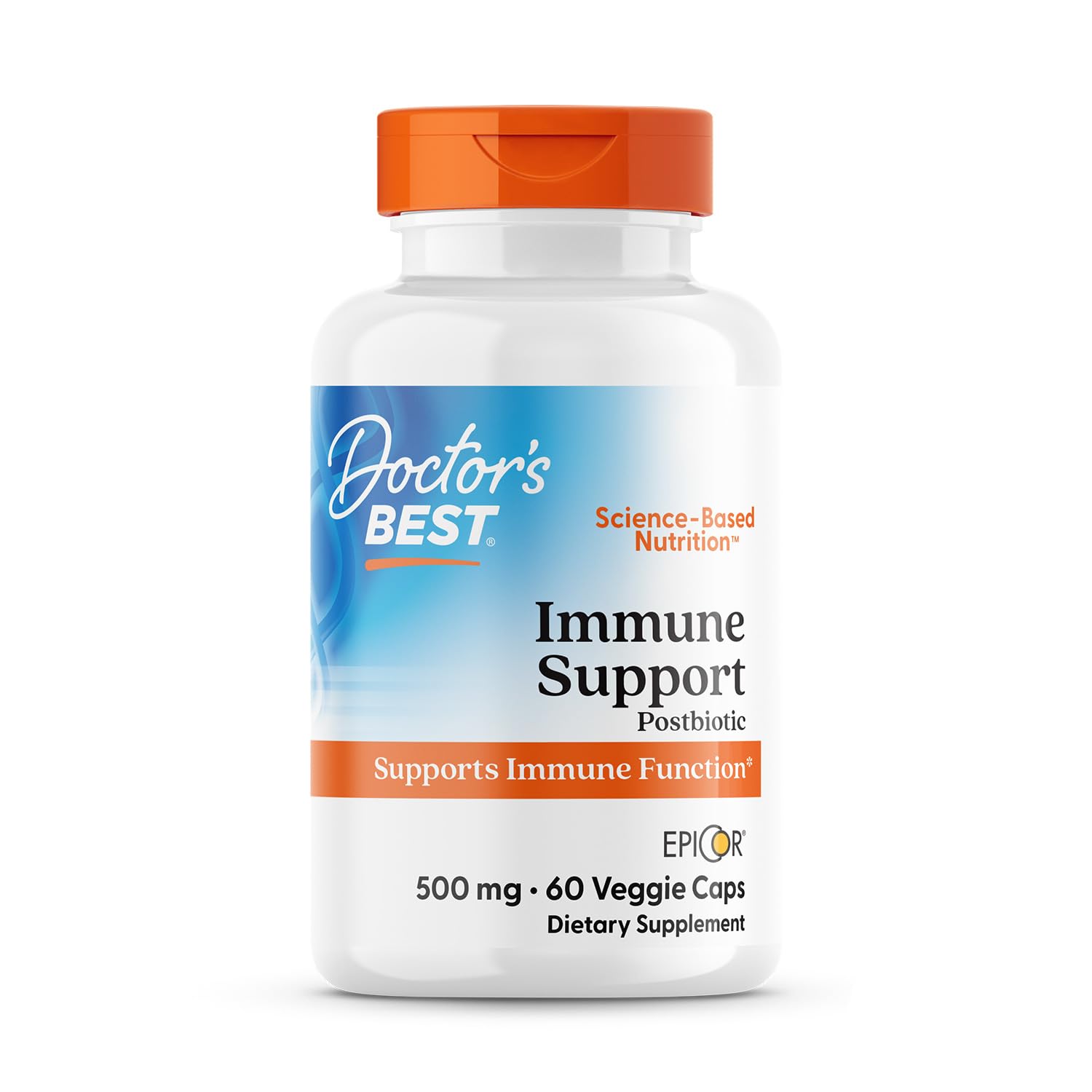 Doctors Best EpiCor Immune Support Postbiotic Supplement - 500 mg Dried Yeast Fermentate Per Capsule, Immune & Gut Health Support for Men & Women, Non-GMO, Gluten Free, Vegan - 60 Veg Caps