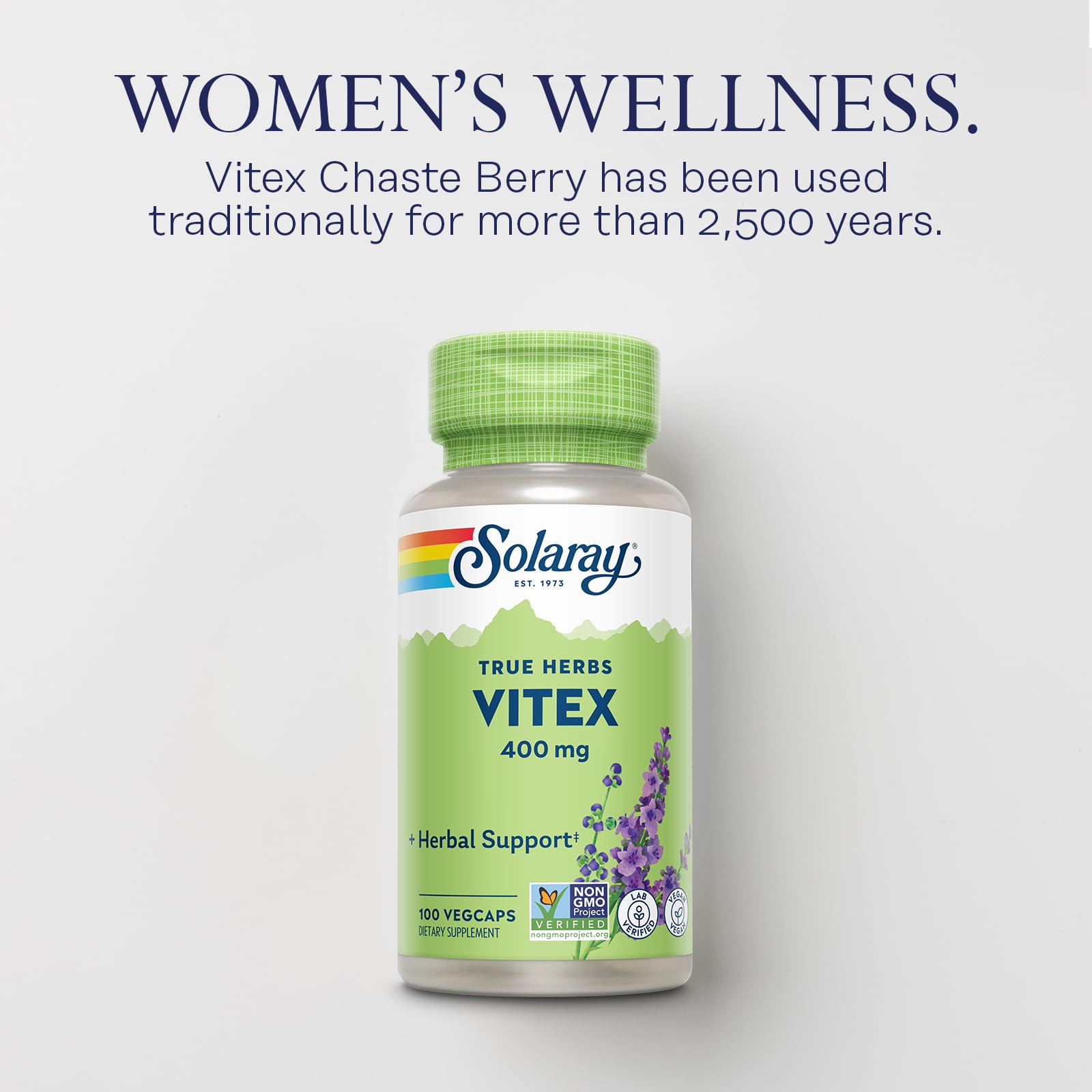 Solaray True Herbs Vitex Berry 400 mg, 100 Vegan Capsules