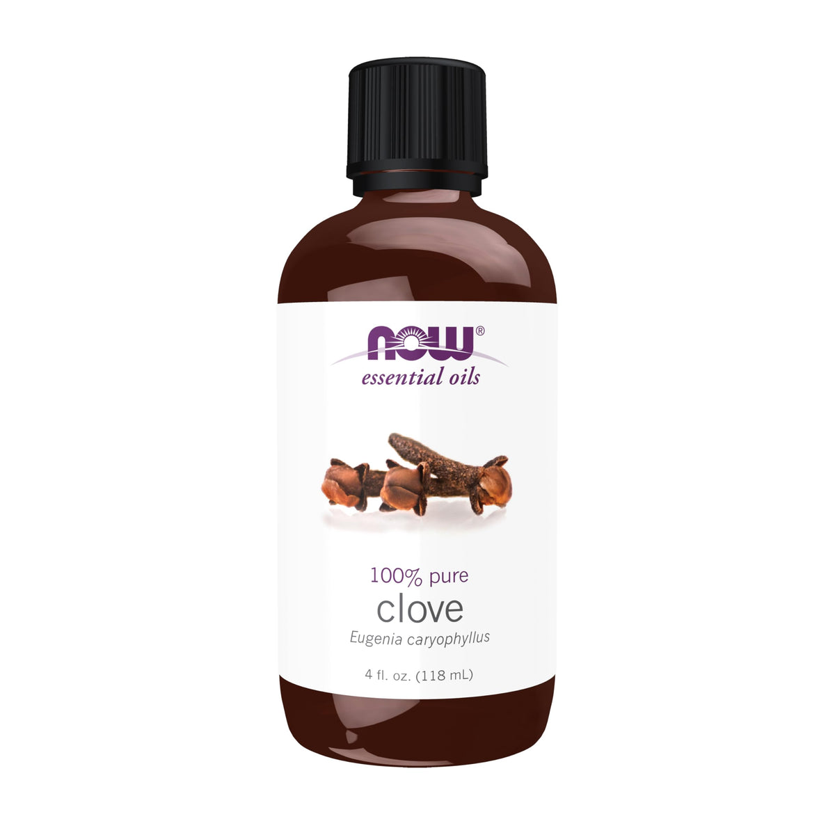 NOW Essential Oils, Clove Oil, Balancing Aromatherapy Scent, Steam Distilled, 100% Pure, Vegan, Child Resistant Cap, 4-Ounce