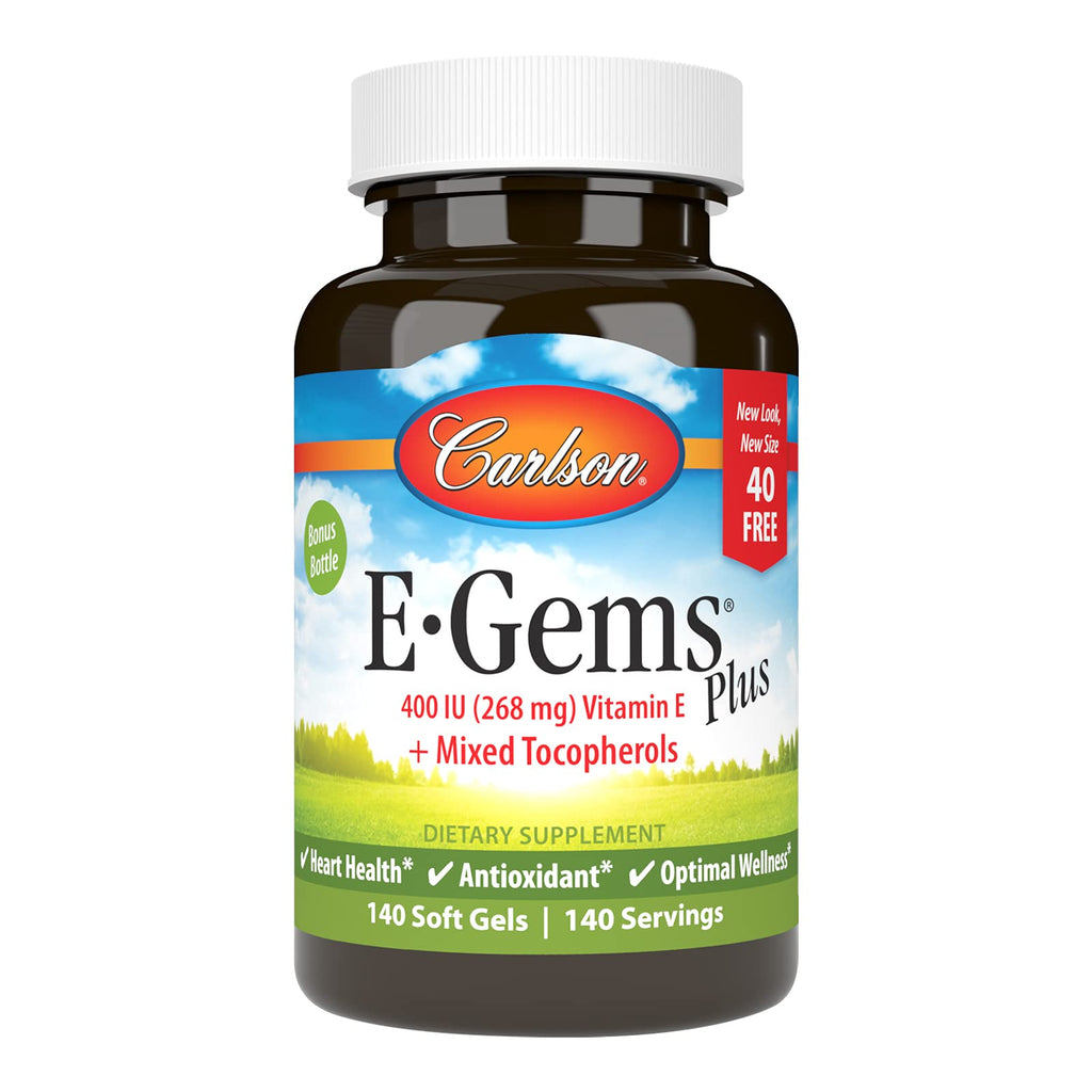 Carlson E-Gems Plus, 400 IU (268 mg), Optimal Wellness, 140 Soft Gels