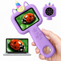 Kids Microscope, 2.4" Screen Handheld Digital Microscope 600X with 4K Camera & 8 LED Lights, Portable Pocket Microscope for Bugs Plants Nature Exploration, STEM Science Toy Gift Ages 3-12（Purple）