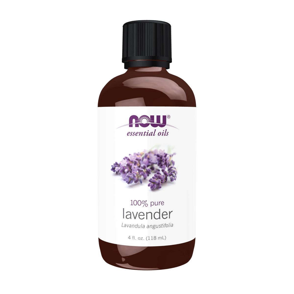 NOW Essential Oils, Lavender Oil, Steam Distilled, Undiluted, 4 fl. oz