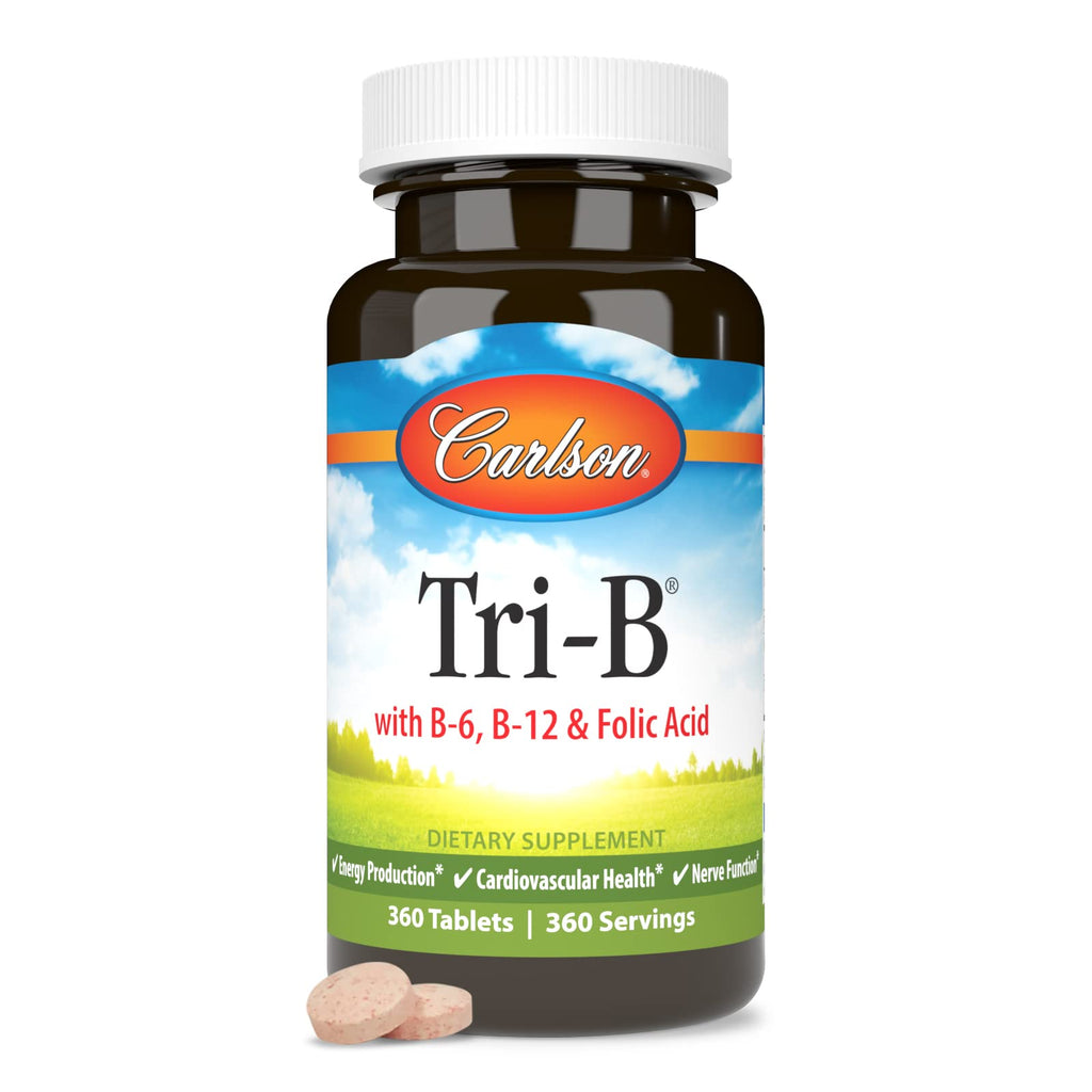Carlson Tri-B, Vitamin B Complex, 25 mg Vitamin B-6, 360 Tablets