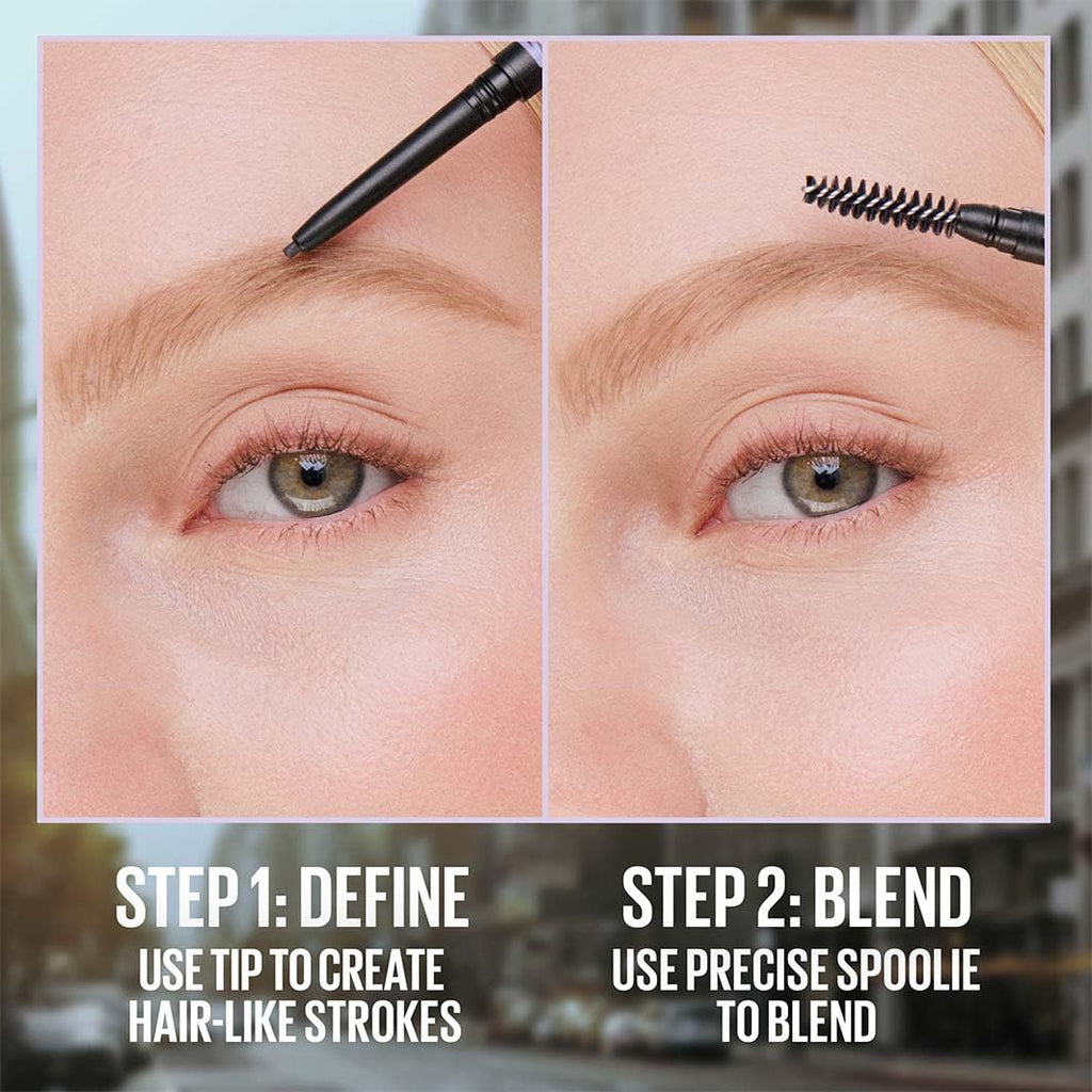Maybelline Express Brow Ultra Slim Eyebrow Makeup, Brow Pencil with Precision Tip and Spoolie for Defined Eyebrows, Black, 1 Count