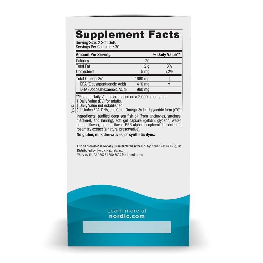 Nordic Naturals DHA Xtra, Strawberry - 60 Soft Gels - 1660 mg Omega-3 - High-Intensity DHA Formula for Brain & Nervous System Support - Non-GMO - 30 Servings