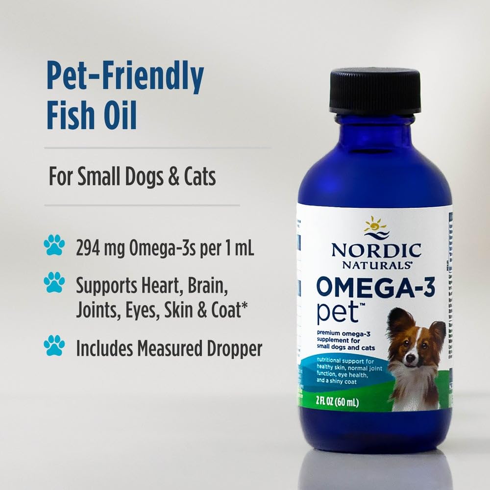 Nordic Naturals Omega-3 Pet, 294mg Fish Oil for Dogs & Cats w/EPA DHA - 2oz