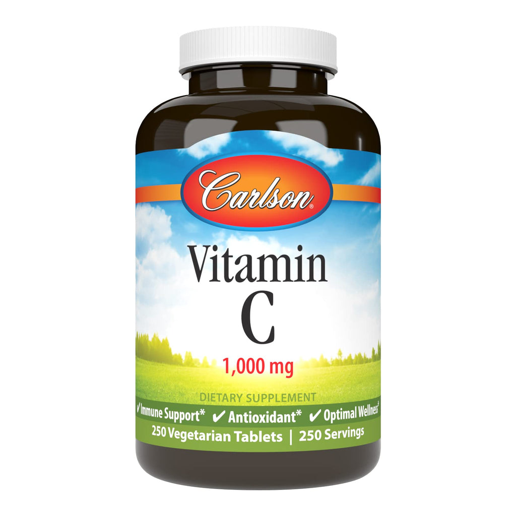 Carlson Vitamin C 1,000 mg (1 g), Pure Vitamin C, 250 Tablets