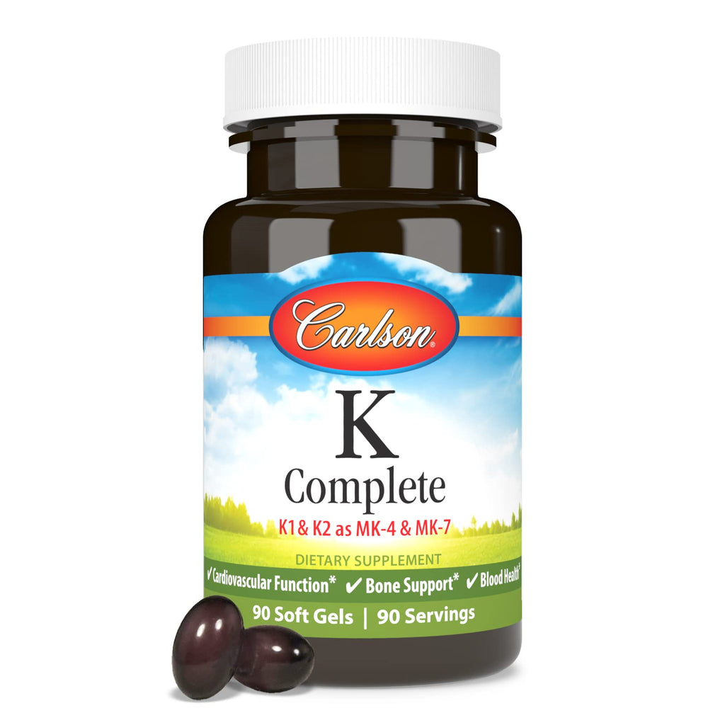 Carlson K Complete, Vitamin K-1, K2 as MK-4, 90 Softgels
