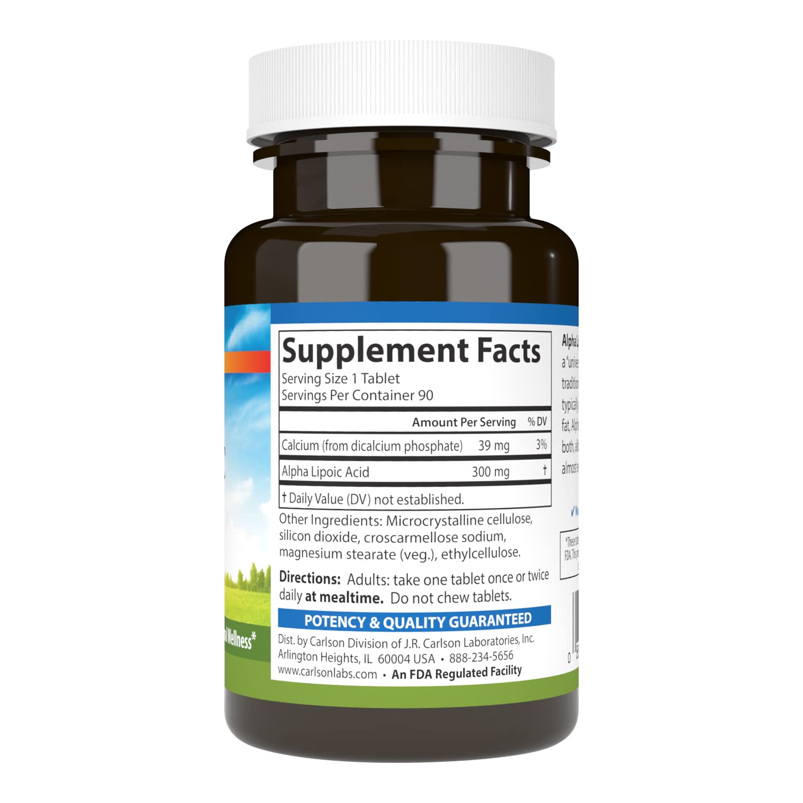 Carlson Alpha Lipoic Acid, 300 mg, Energy Production, 90 Tablets