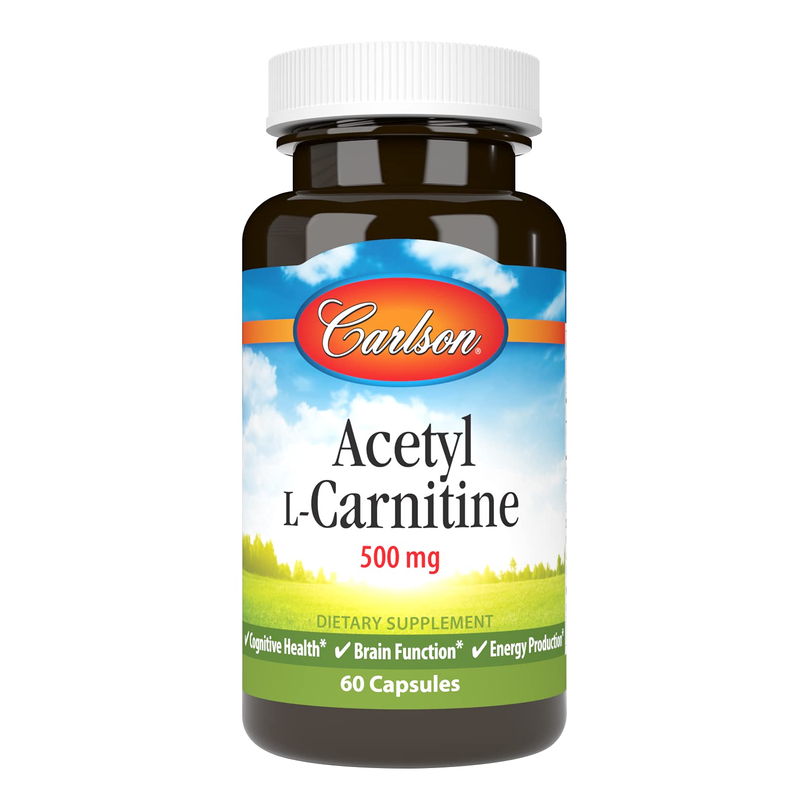 Carlson Acetyl L-Carnitine, 500 mg, 60 Vegetarian Capsules