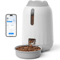 PAPIFEED Automatic Cat Feeder with App, WiFi Auto Cat Feeder, 3L Slow-Feed Cat Food Dispenser for Dry Food, Dual Power Supply Timed Pet Feeder for Cat, 10 Meals/Day, 6 Portions/Meal, Grey