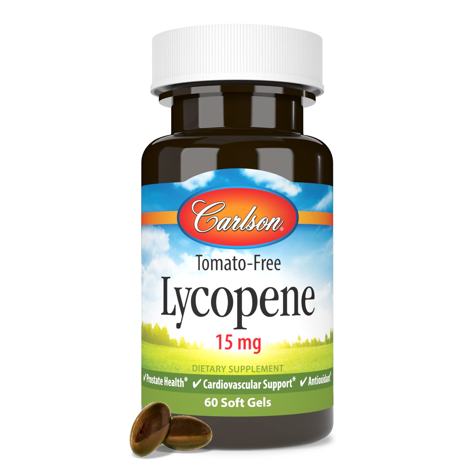 Carlson Lycopene, 15 mg, Tomato-Free, Prostate Health, 180 Softgels