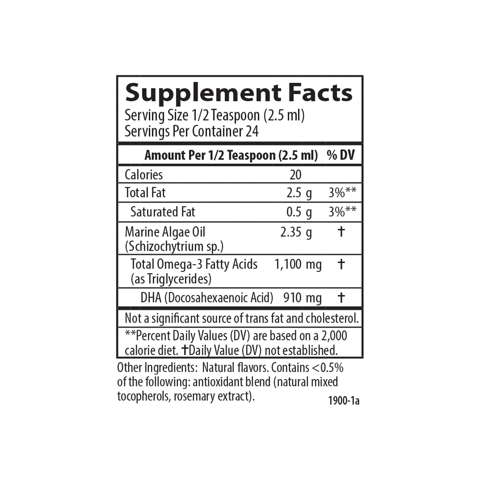 Carlson Vegetarian DHA, 910 mg, DHA, Plant-Based, Lemon, 60 mL (2 Fl oz)