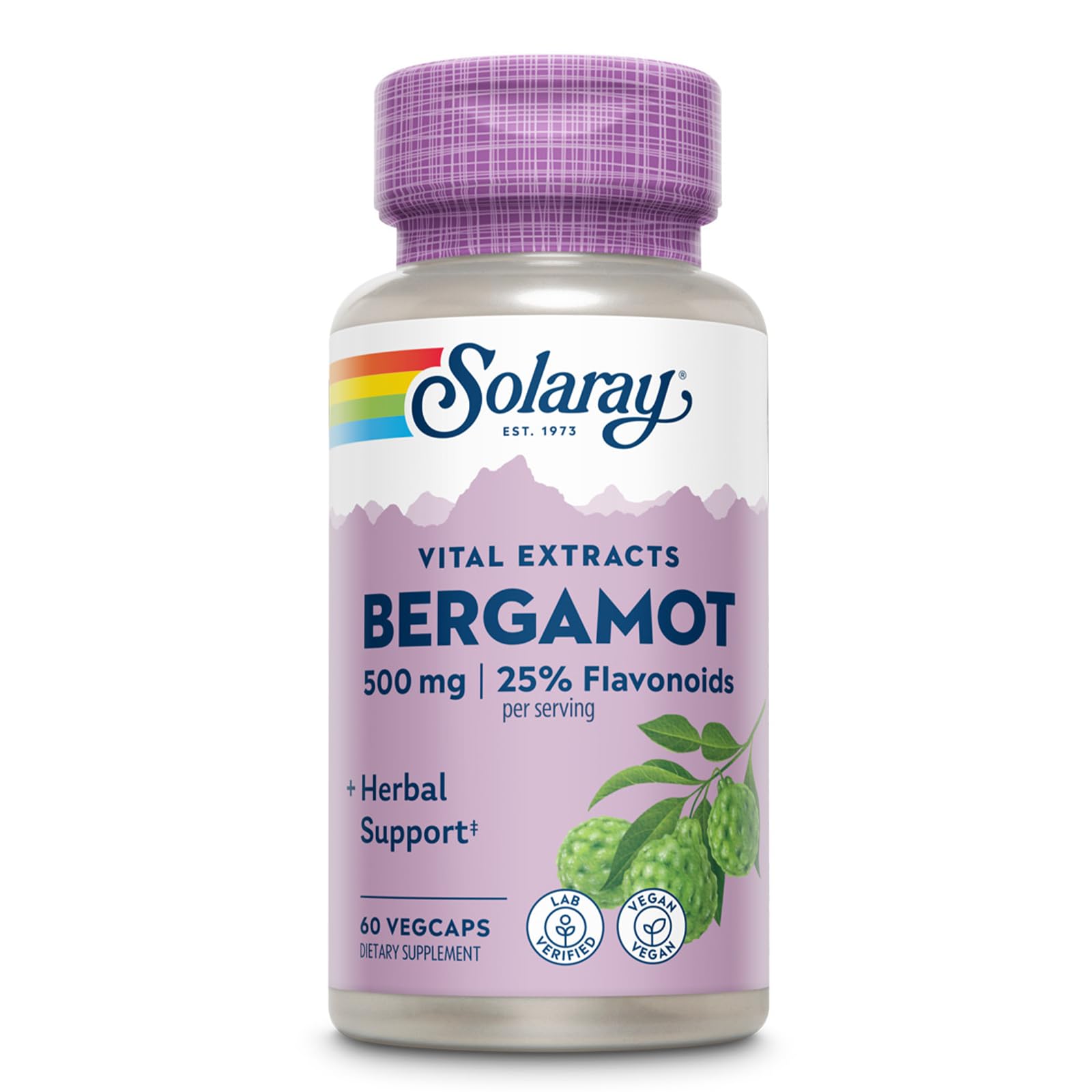 SOLARAY Bergamot 500 mg with Berberine HCl, 60 VegCaps