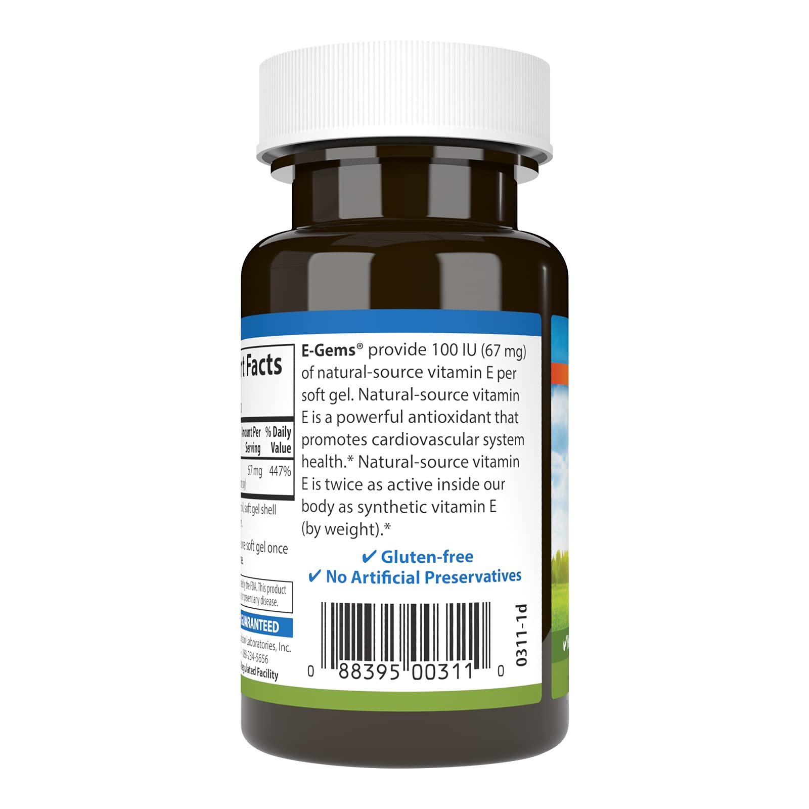 Carlson E-Gems, 100 IU (67 mg), Natural-Source Vitamin E, 100 Soft Gels