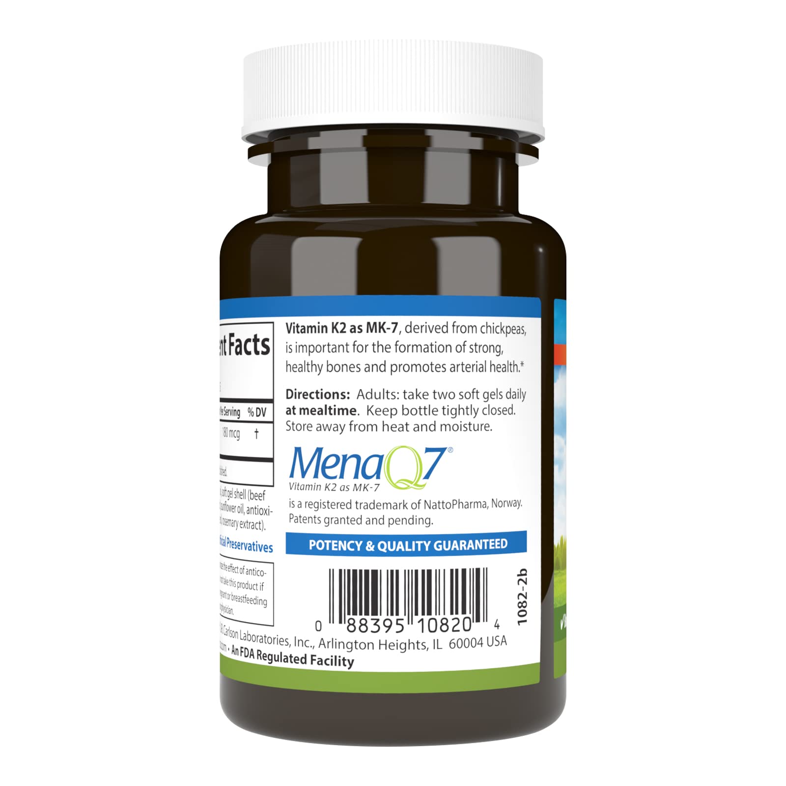 Carlson Vitamin K2 MK-7 (Menaquinone), 180 mcg, Bone Support, 90 Softgels