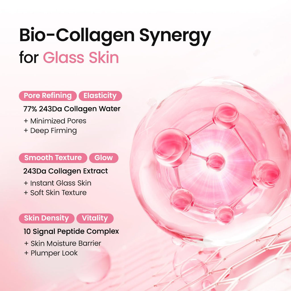 BIODANCE 24/7 Collagen Glow Set: Collagen Peptide Jelly Serum Mist (1.69 fl.oz) & Bio-Collagen Real Deep Mask (4 Sheets), Sprayable Hydrogel & Overnight Hydrating Face Mask for Firming & Plumping