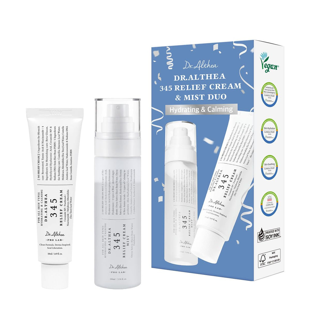 Dr.Althea 345 Relief Cream & Mist Duo, Korean Vegan Skin Care Set