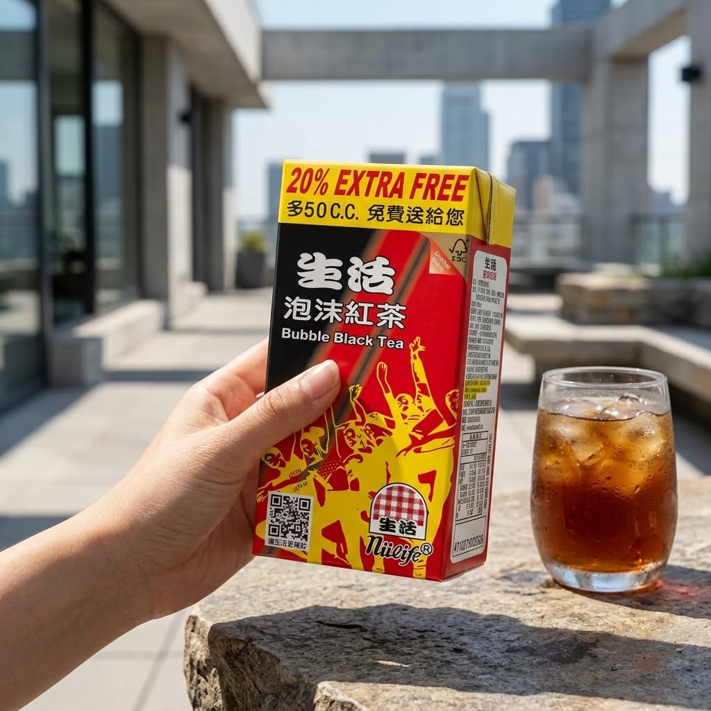 NÜLIFE Sweetened Black Tea, Pack of 24, Lightly Sweet Ready to Drink Iced Tea, Low Caffeine Taiwanese Whole Leaf Brewed, 10.14 Fl Oz Tetra Pak