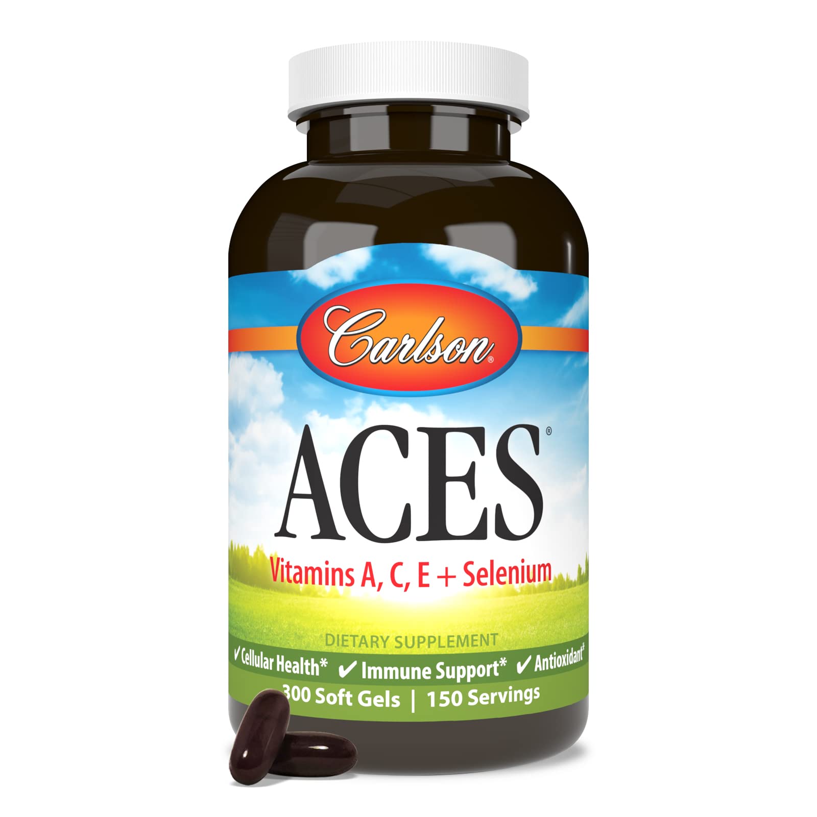Carlson ACES, Vitamins A, C, E + Selenium, Cellular Health, 300 Softgels