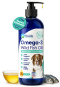 Liquid Fish Oil for Dogs with Omega 3, 6 & 9 Fatty Acids, Wild Caught from Iceland, Skin and Coat Supplement for Shedding, Itchy Skin, Allergies, Brain and Heart Health, Rich in EPA + DHA - 16 oz