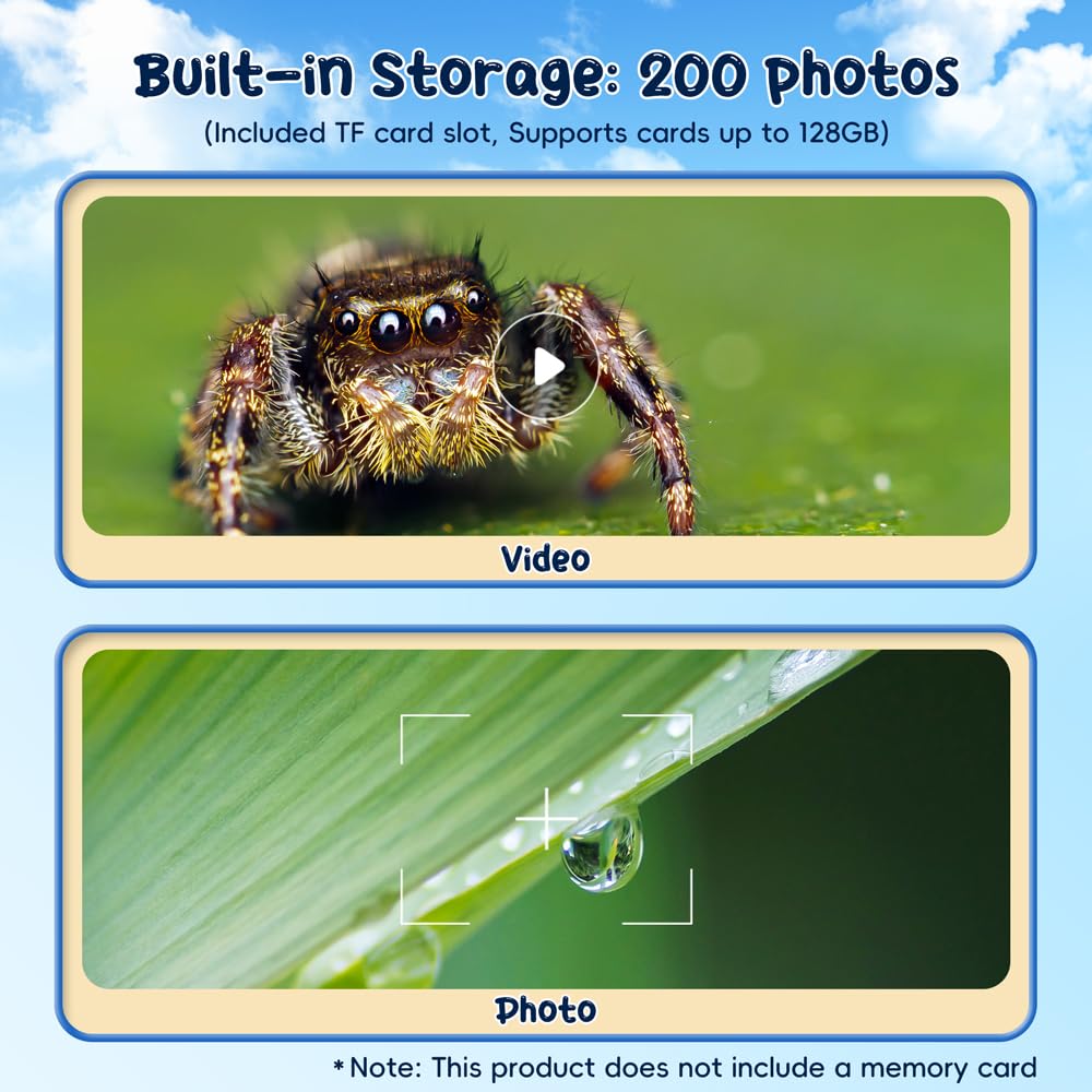 2-in-1 Kids Microscope Telescope, Temodu 2.0" 1000X Digital Microscope for Kids, HD Portable Education Telescope for Kids Birthday Festival Gift, Science Fun Toys for Children Age 4-12 (Blue)