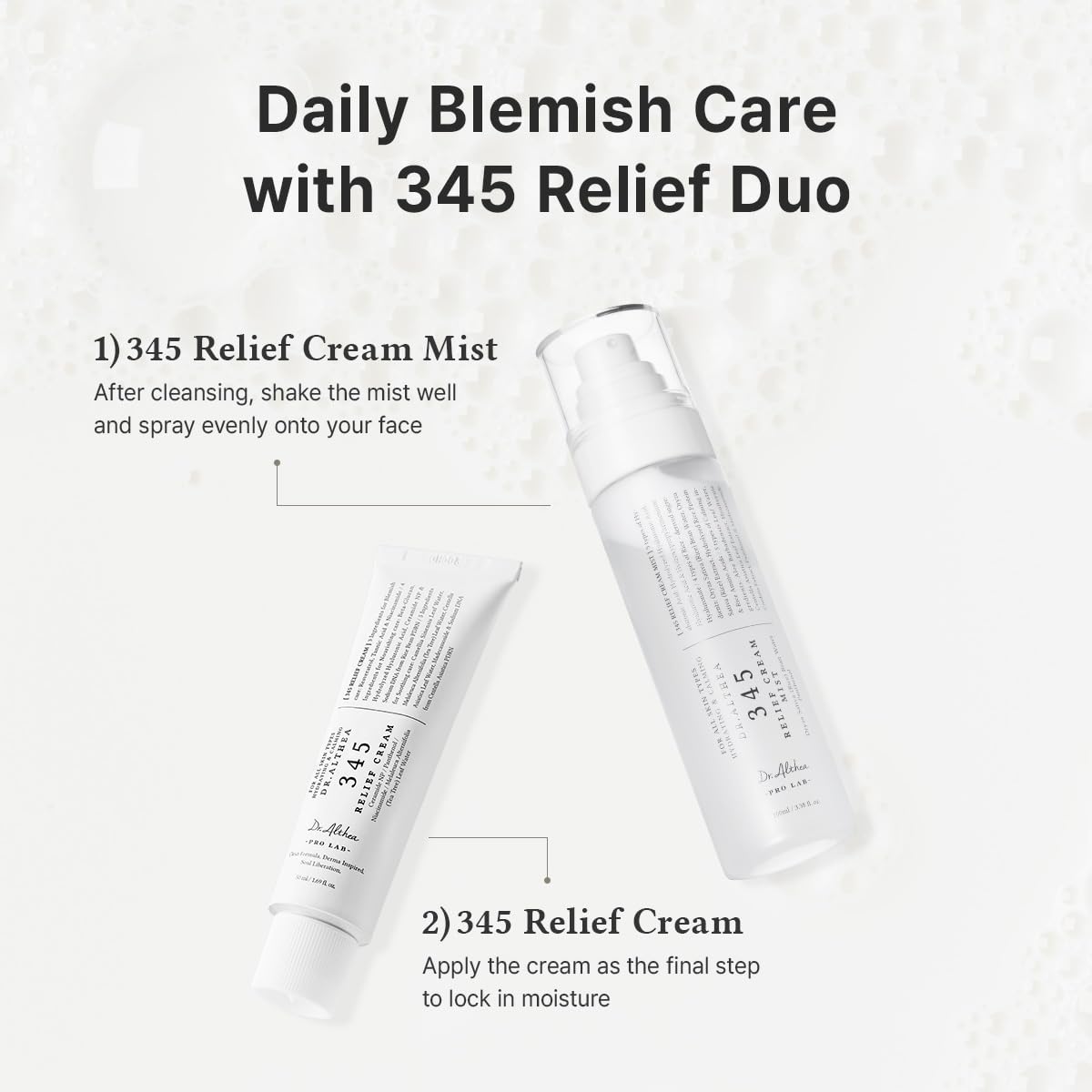 Dr.Althea 345 Relief Cream & Mist Duo, Korean Vegan Skin Care Set