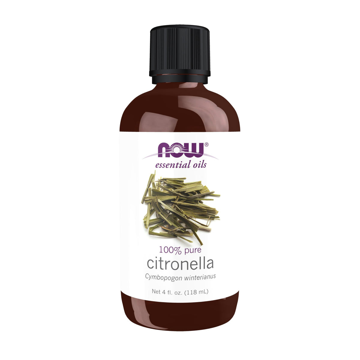 NOW Essential Oils, Citronella Oil, Undiluted, Steam Distilled, 4 fl. oz