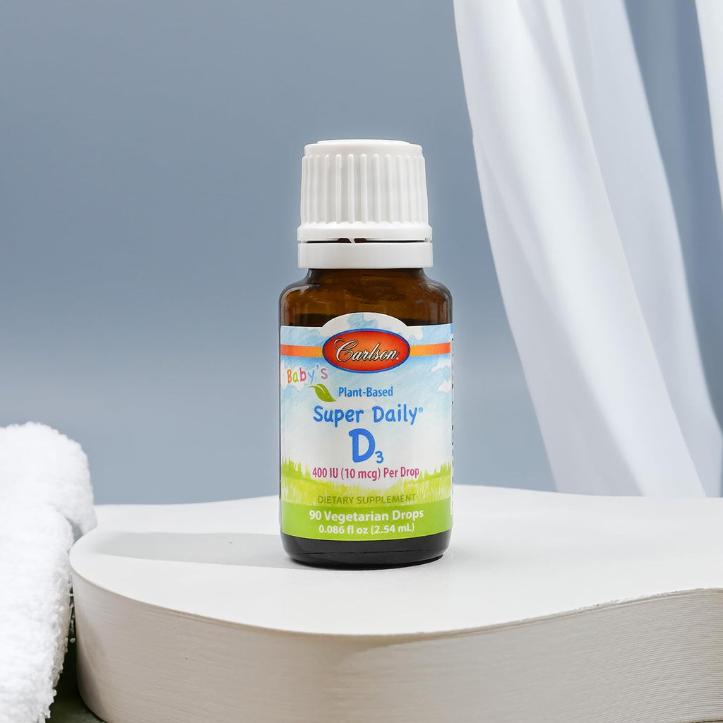 Carlson Baby's Plant-Based Super Daily D3, Unflavored, 90 Drops (2.54 mL)