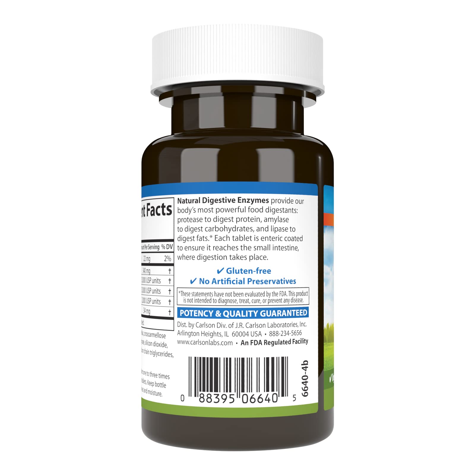 Carlson Natural Digestive Enzymes, Amylase & Lipase, 50 Tablets