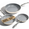 Kikcoin Ceramic Nonstick Frying Pans Set, 3 Piece Skillets (8"+9.5"+11")
