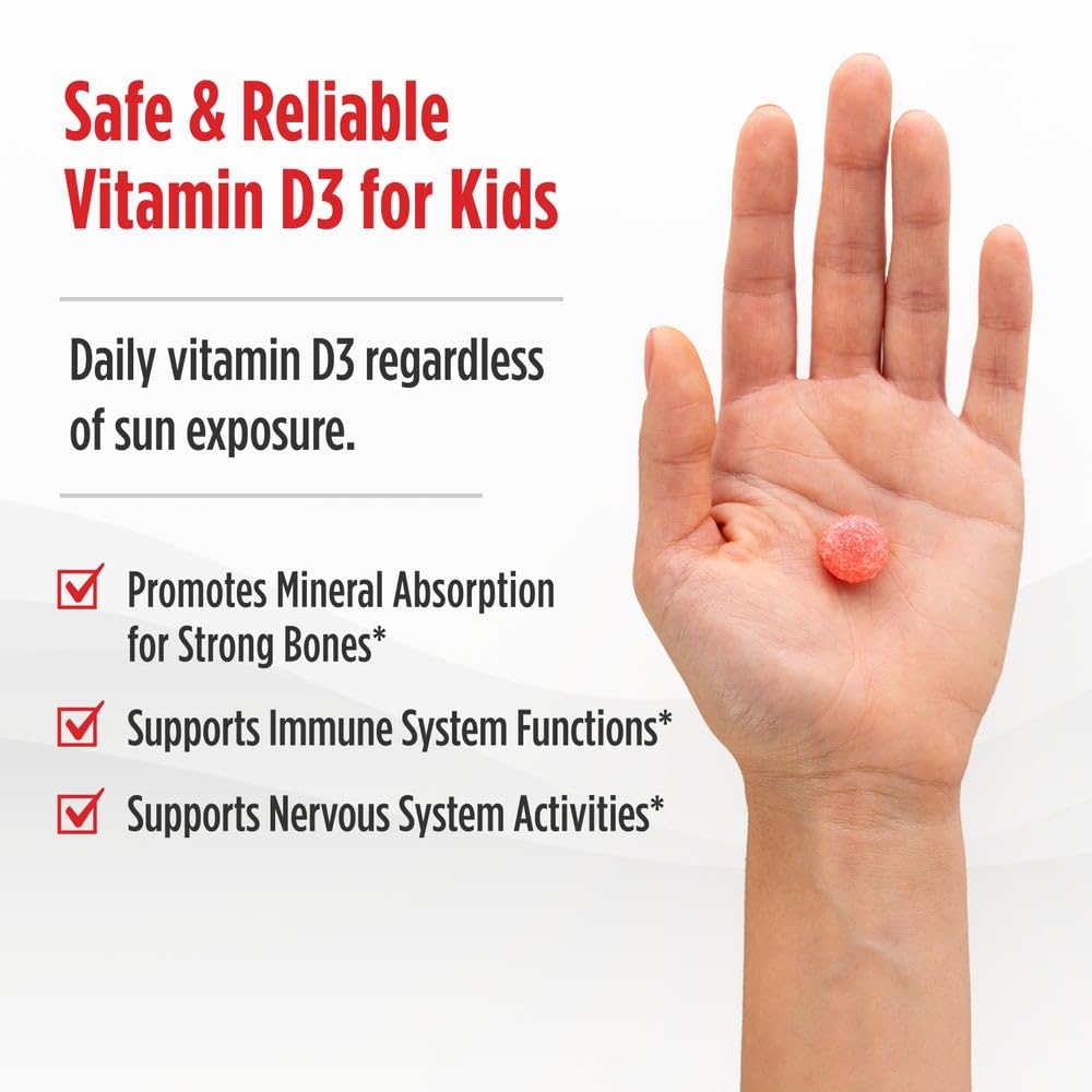 Nordic Naturals Kids Vitamin D3 Gummies, 400 IU, Watermelon - 60 Count