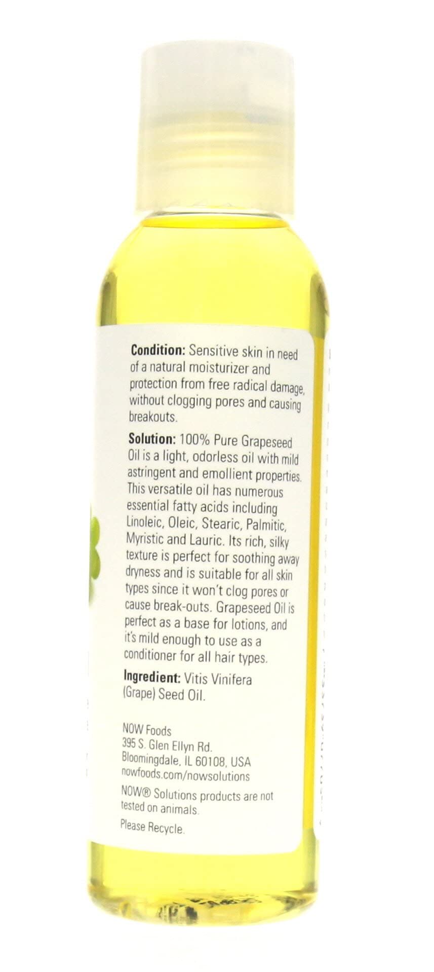 NOW Grape Seed Oil, 4-Ounce (Pack Of 2)
