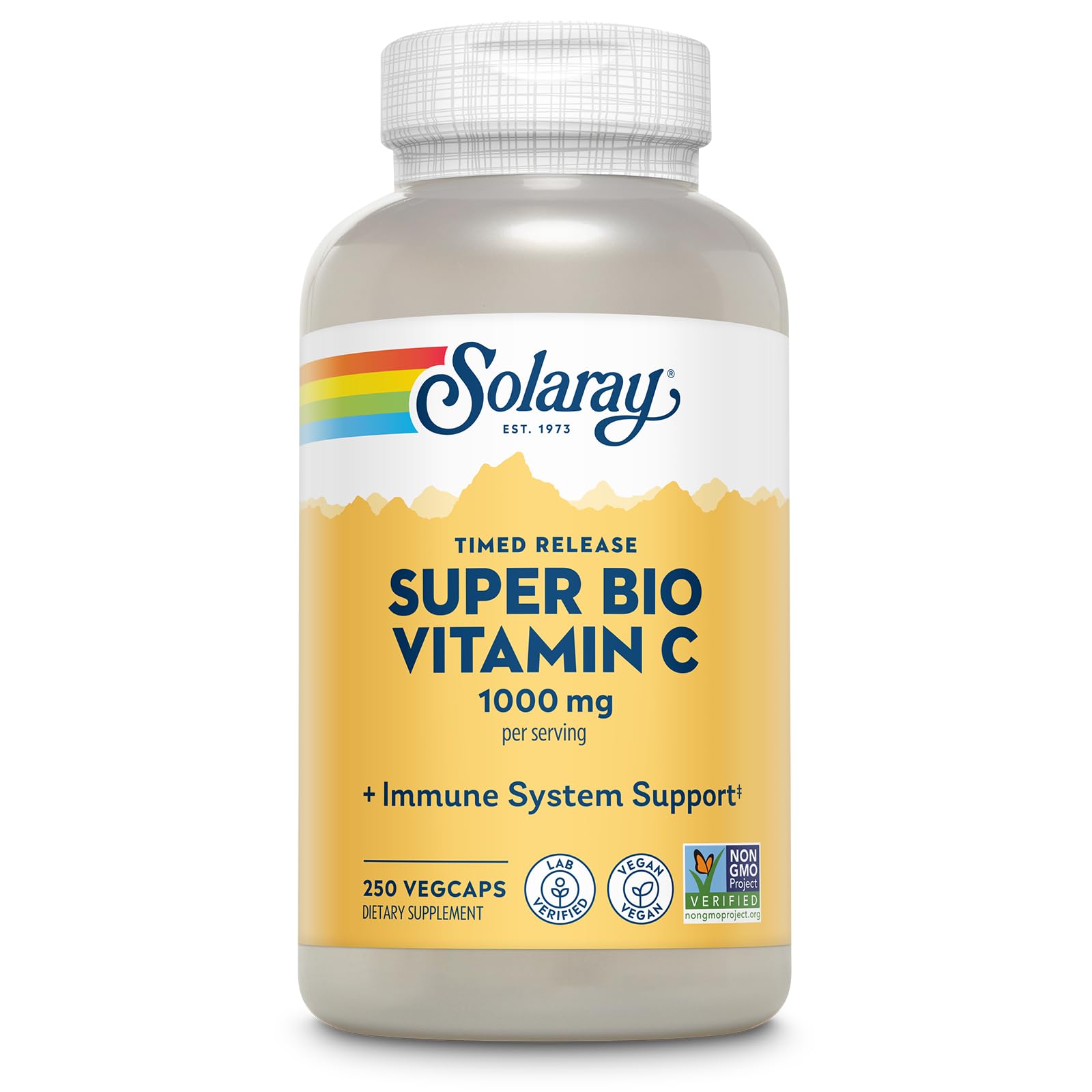 SOLARAY Super Bio Buffered Vitamin C 1000 mg Time Release, 250 VegCaps