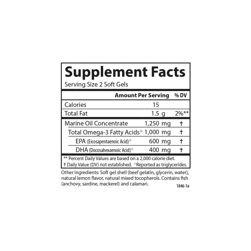 Carlson Maximum Omega Minis, 1000 mg, Omega-3s, Lemon, 120 Mini Softgels