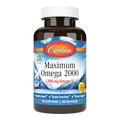 Carlson - Maximum Omega 2000, 2000 mg Omega-3 Fatty Acids Including EPA and DHA, Wild-Caught, Norwegian Fish Oil Supplement, Sustainably Sourced Fish Oil Capsules, Lemon, 60 Softgels
