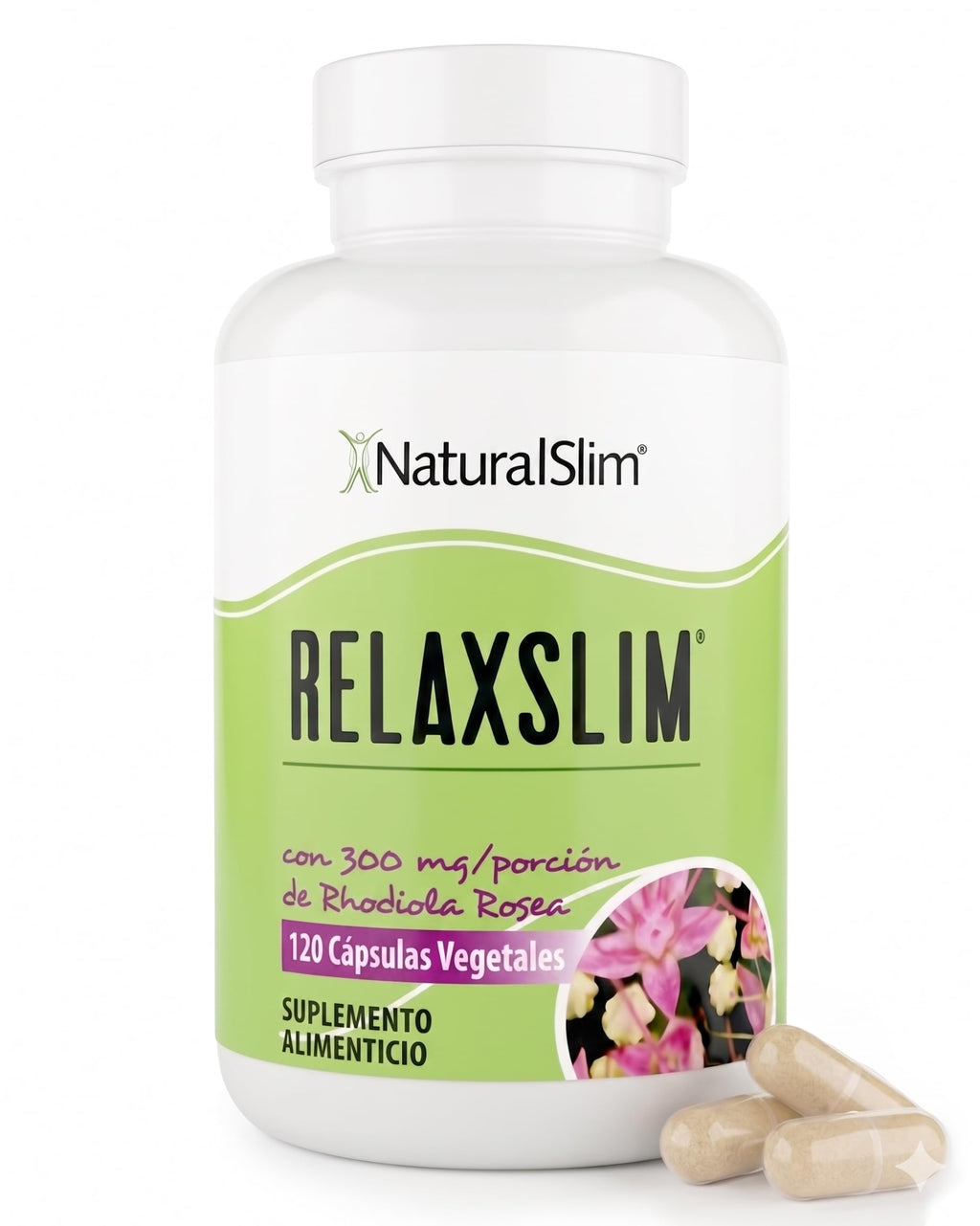 NaturalSlim Relaxslim Rhodiola Rosea & Adaptogenic Herb for Brain, Mood, Metabolism, Tension & Energy Support Supplement - 21 Different Natural Compounds Help Control Appetite - 120 Capsules
