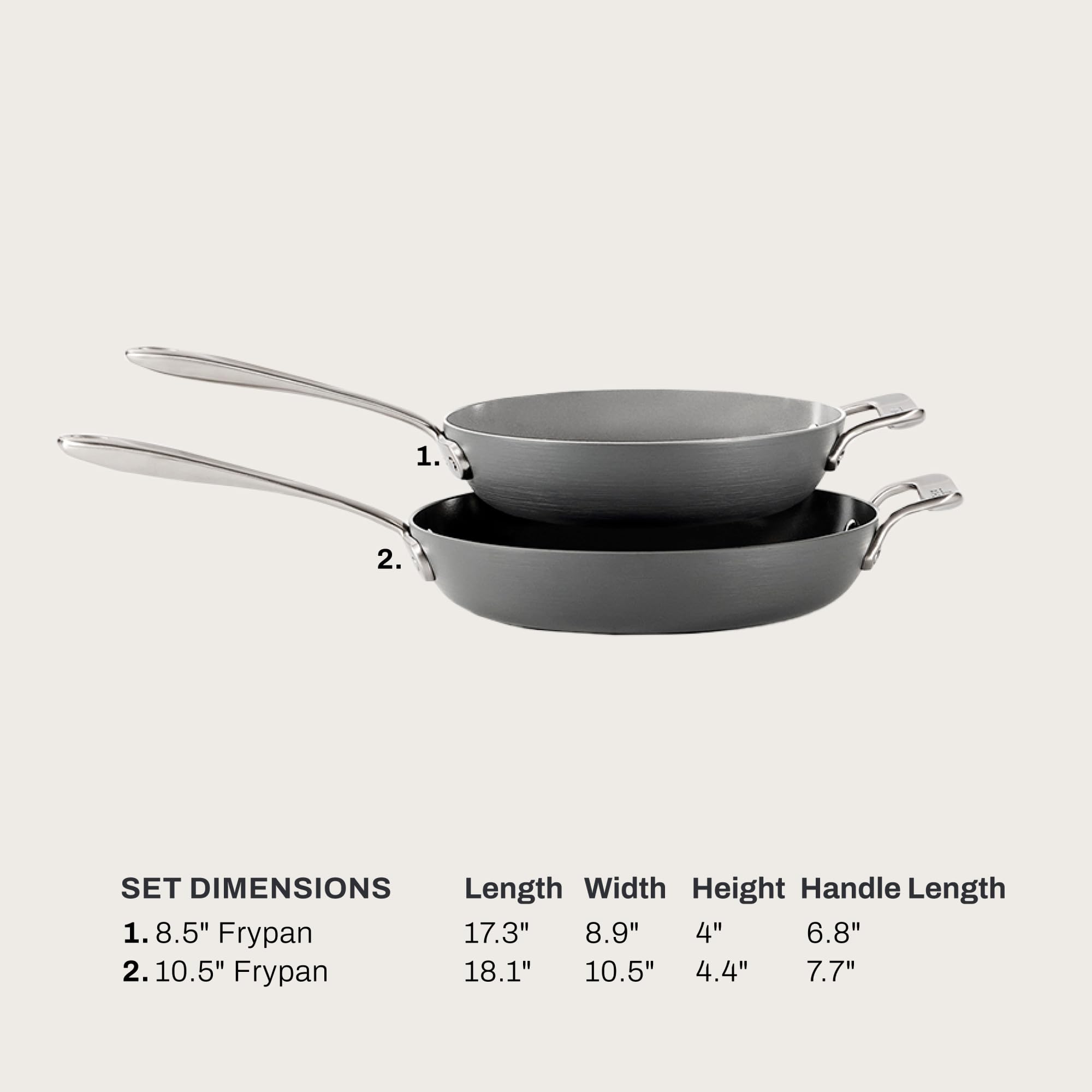 All-Clad HA1 Ceramic Nonstick , 2-Piece Fry Pan Set, Induction Ready