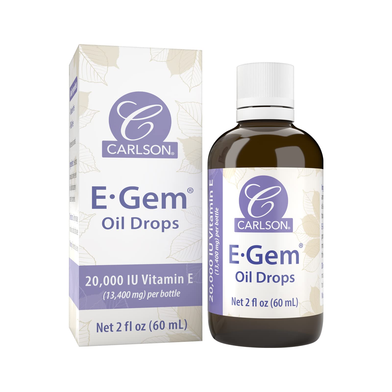Carlson E-Gem Oil Drops, 20000 IU (13,400 mg), Vitamin E, 2 Fl oz